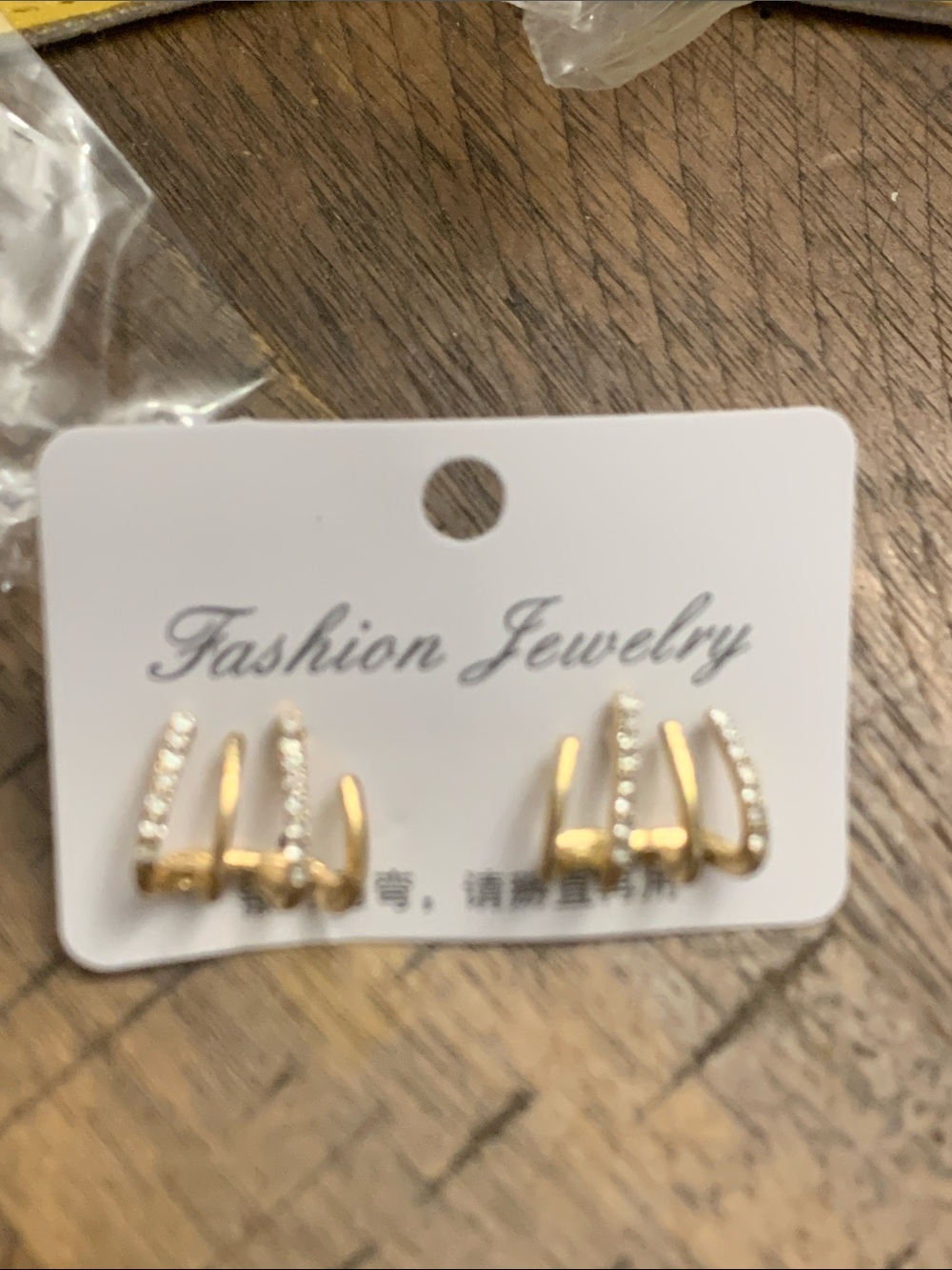 Fashion Jewelry Gold-tone Rhinestone Ear Cuffs Set